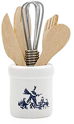 Odoria 1/12 Miniatura Utensilios de Cocina y Batidora de Huevos con Utensil Jar Cocina Accesorio para Casa de Muñecas