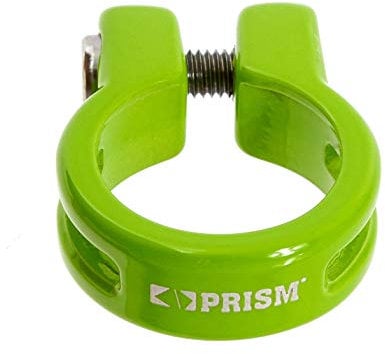 KHE PRISM BMX Sattelklemme 7005 Aluminium grün 28,6mm Laserlogo nur 24g