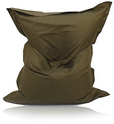 Kinzler S-10137/53 XXL Riesensitzsack, 140x180 cm, neue Styroporkügelchen, Sitzsack Outdoor Indoor, in vielen verschiedenen Farben, mit Innensack, khaki