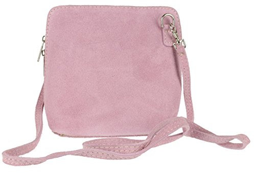 Girly HandBags Genuine Suede Cross Body Shoulder Bag - Light Pink(Size: W 17, H 17, D 8 cm (W 6, H 6, D 3 inches))