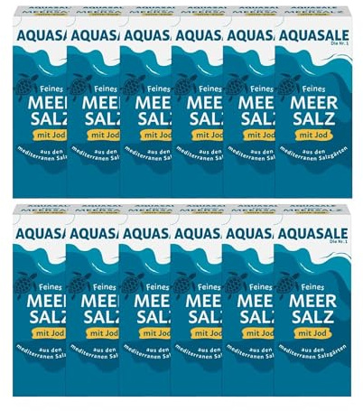 Aquasale Meersalz mit Jod, 12er Pack (12 x 500 g Packung)