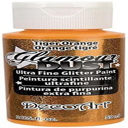 Deco Art Glamour Dust Glitter Paint, Tiger Orange,4 x 1.38 x 1.38