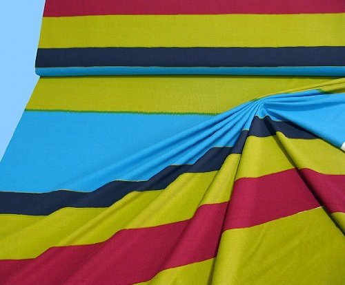 Stoff hochwertiger Feinjersey Jersey türkis kiwi anthrazit hellblau grün bordeaux gestreift Streifen Blusenstoff Kleiderstoff Meterware (VE: 1m)
