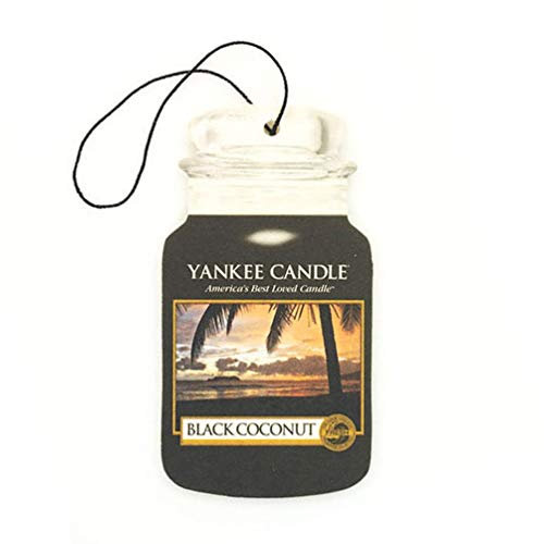 Yankee Candle 1295691E Schwarze Kokosnuss Car Jar Karton Auto und Haus Lufterfrischer, Plastik, Schwarz, 7.8 x 19.7 x 0.7 cm