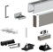 Pack premium SLID'UP 190 pour porte en verre coulissante - rail 1,94 m - 100 kg - argent