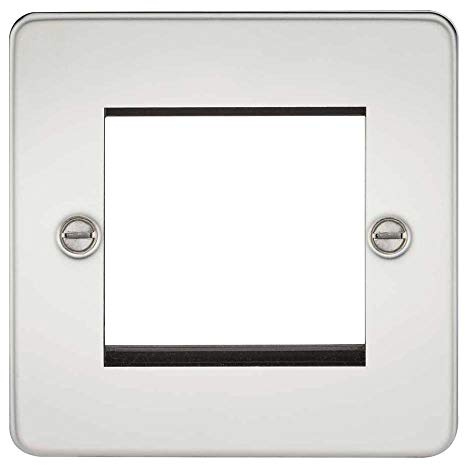 Knightsbridge FP2GPC Flat Plate Modular Faceplate, Polished Chrome, 2G
