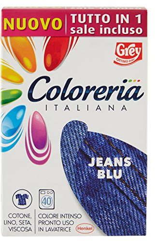 Coloreria Italiana Grey Colorante Tessuti e Vestiti in Lavatrice, Color Jeans, 1 Confezione