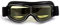 evomosa Retro Motorradbrille Motocross Lederbrille für Damen und Herren Sonnenbrille - Schwarzer Rahmen, gelbes Glas