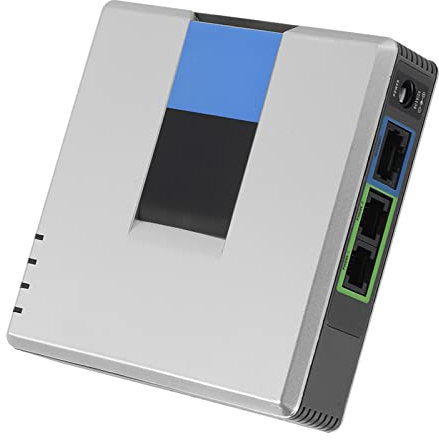 Eboxer VOIP Gateway 2 Porte Sip V2 Protocollo Adattatore telefonico per Internet con Cavo di Rete per Linksys PAP2T (Spina Europea)(EU)