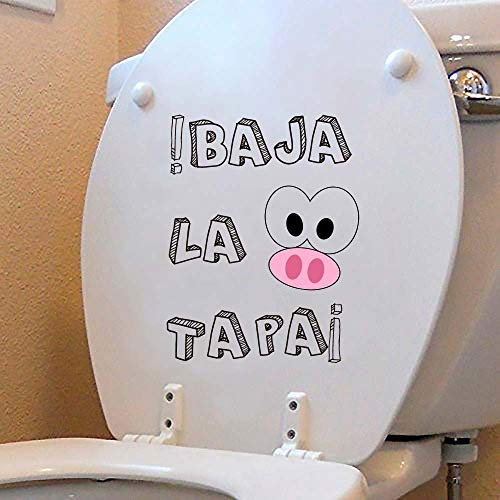 Vinilo decorativo para WC Frase Divertida 28 x 31 cm | Adhesivo de Fácil Colocación | Pegatina para Inodoro Económica y Resistente | Sticker de Alta Calidad