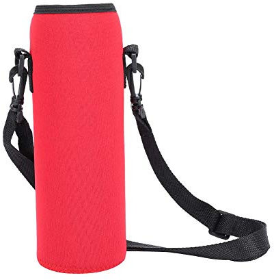VGEBY1 - Bolsa para botella de agua, funda protectora antiquemaduras con correa para botella de agua portátil de 3 colores para actividades al aire libre (rojo)