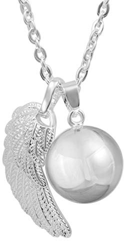 AEONSLOVE Bola Grossesse, Collier Bola de Grossesse avec Chaine Collier Femme Enceinte Future Maman Fille Amie Bijoux Annonce Grossesse Mamie
