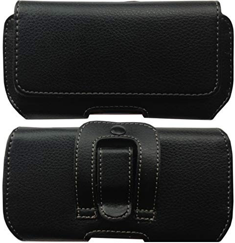 MOELECTRONIX Gürtel Tasche passend für Samsung Galaxy XCover 4s | Seiten Quer Schutz Hülle Gürteltasche mit Gürtelclip und Gürtelschlaufe | 1A Schwarz