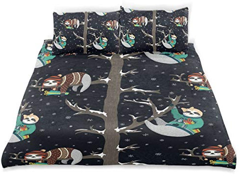 hengpai Henpai Futurama Bettbezug-Set für Kinder, 3-teilig, Bedruckt, mit Reißverschluss, Bettwäsche-Set für Mädchen und Jungen, Kristallsamt, Mehrfarbig10, Einheitsgröße