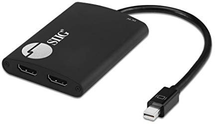SIIG 2-Port Mini DisplayPort 1.2 to 2 HDMI MST Hub Video Splitter, DisplayPort Daisy Chain Monitor, Not for MacOS, TAA Compliant (CE-DP0L11-S1)