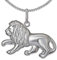 CLEVER SCHMUCK Set Silberner Anhänger Löwe 13 x 23 mm beidseitig plastische Form & Kette Panzer 50 cm Sterling Silber 925