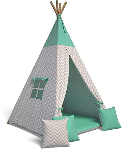 Best For Kids - Tipi Zelt für Kinder | Spielzelt Kinder Indoor | Spielzelt mit Weiche Kissen | Langlebig Indianerzelt für Kinder | Kinderfreundlich Tippi Kinderzelt Indoor | Tipi Zelt Kinderzimmer