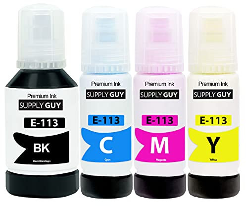 Supply Guy 4X Tinte kompatibel mit Epson 113 Multipack für Ecotank ET-16150 ET-5100 ET-5150 ET-5160 ET-5170 ET-16600 ET-16650 ET-5800 ET-5800 Series ET-5850 ET-5880 L-15150 ET-15000 ET-5800 (337ml)