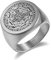 JewelryWe Schmuck Herren-Ring mit Gravur Edelstahl Siegel der Sieben Erzengel Siegelring Silber Gold Schwarz Größer 66mm