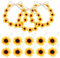 Haarband Blumen Mädchen, 3 Stück Sonnenblumen Stirnband Sonnenblumen Haarschmuck Haarbänder mit 10 Stück Sonnenblumen U-Form Haarnadeln für Mädchen Damen Frauen Kinder Hochzeit Reisen Party
