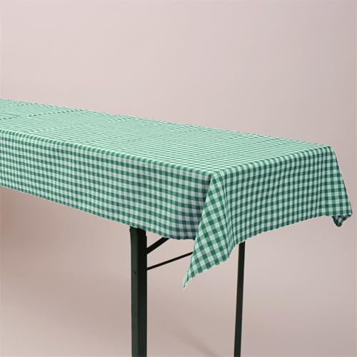 Biertisch Tischdecke kariert Grün Weiß Baumwolle 120x270 cm – grün Karierte Tischdecke Biertisch Baumwolle, gewebtes Karomuster 1x1 cm