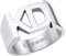 Custom4U Personalisierter Herren Namensring Silber mit 2 Buchstaben Edelstahl Initialen Alphabet Fingerring 3D Design Siegelring Modeschmuck Geschenk für Verlobungsring Freundschaftsring Ehering