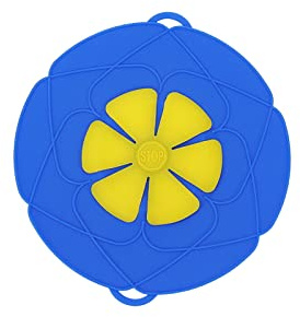Sscon Spill Stopper Lid Cover 10 inch Anti Spill Stopper Lid Cover for Pans Pots Boil, Blue