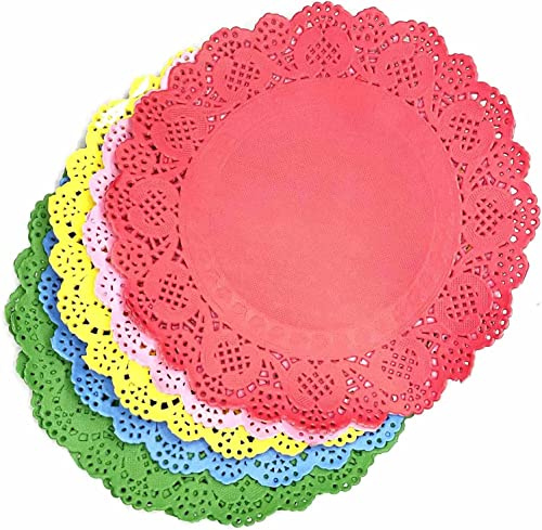 Happium Papierdeckchen, 16,5 cm, 100 Stück, runde Spitzenteller für Party, Hochzeit, Geschirr, Dekoration, Einweg-Backwerkzeuge, Deckchen, kreatives Kunstzubehör