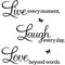 REQAG Wandtattoo Sprüche Glücklich Wandaufkleber Zitate Inspirierende Schwarze Wandsticker Wanddeko für Schlafzimmer Wohnzimmer