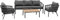 Hespéride - Gartengarnitur Oriengo Anthrazit & Graphit - 5-Sitzer - Anthrazit/Graphit