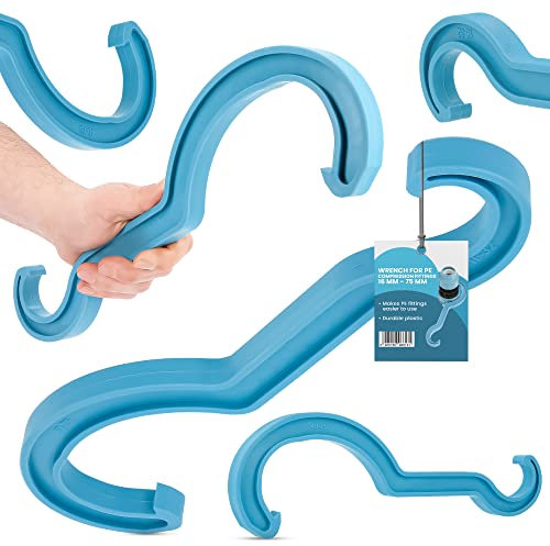 Montageschlüssel für PE-Vershraubungen 16-75mm Hakenschlüssel Rohr Fitting Klemmverbinder Klemmkupplungen Doppelschlüssel Rohrschlüssel Hochwertige Schlüssel PP Installationszubehör Montagewerkzeuge