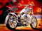 Diamond Painting Set, Bild mit Motiv Motorrad und Zubehör, Größe ca. 35 x 25 cm, Bastelset zum Malen mit Glitzersteinchen für Kinder ab 5 Jahren