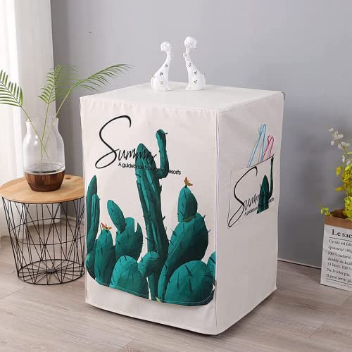 BaoT8YLu Waschmaschinenabdeckung, waschmaschinenbezug,automatische Waschtrocknerabdeckung zum Schutz der Frontlader-Waschmaschine(Cactus,XL Code 60 * 65 * 85cm)