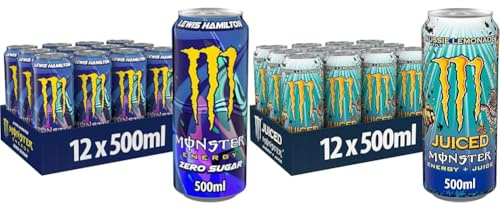Monster Energy Lewis Hamilton Zero & Juiced Aussie Style Lemonade - koffeinhaltiger Energy Drink mit erfrischendem Zitrus Geschmack