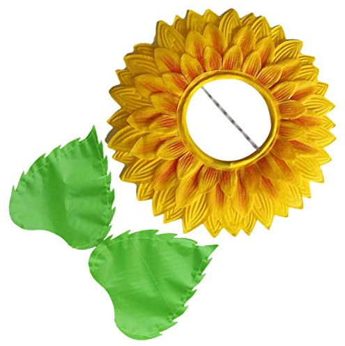 WHAMVOX 1 Set Kopfschmuck Blumen-Kopfbedeckung Sonnenblumen-Kostüm Sonnenblumen-Kopfbedeckung Sonnenblumen-Hundekostüm Neuheit Kopfhaube Requisite Lustige Kopfbedeckung