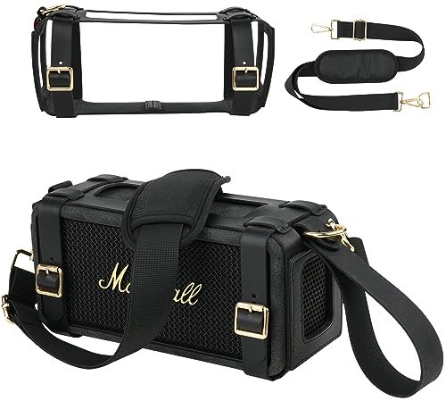 TXEsign Travel Carrying Case for Marshall Middleton Portable Speaker, with Shoulder Strap Protective Cover Replacement Strap Carrying PU Pouch for Marshall Speaker