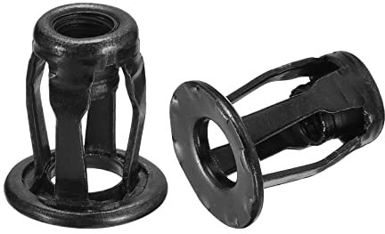 sourcing map M6 Conexión Tuercas, 5uds Roscado Inserto Tuerca Carbón Acero Galvanizado Remache Tuercas para Delgado Metal, 18,6mm Longitud