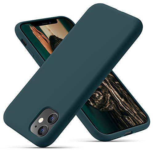 OitiYaa Silicone Case Compatible with iPhone 11 Case 6.1 Inch, Soft Ultra Slim Protective Shockproof Liquid Silicone Phone Case with Anti-Scratch Microfiber Lining,Teal