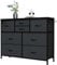 MYHMCT 8 Chest of Drawers Bedroom, Storage Drawers with Wooden Handles,Wooden Top, Fabric Drawers and Metal Frame for Bedroom, Living Room, Nursery, Hallway (Black Grey)