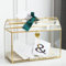 Giadun Glas Hochzeitskartenbox mit Schlitz, Große Transparente Kartenbox mit Deckel, Gold Messing Geschenkkarten Aufbewahrungsbox mit Schloss für Hochzeitsempfänge, Babyparty, Geburtstagsfeier,