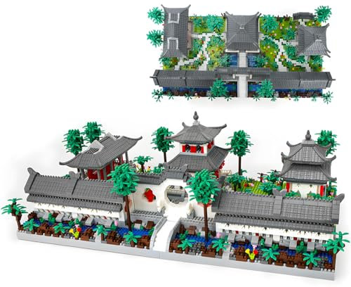 Seyaom Chinesische Architektur von Suzhou Garten mit Bäumen Bauklötze Set- Ehemaliger Garten, Botanical Collection Baukasten für Erwachsene, 14+ Teens, (4222 St.)