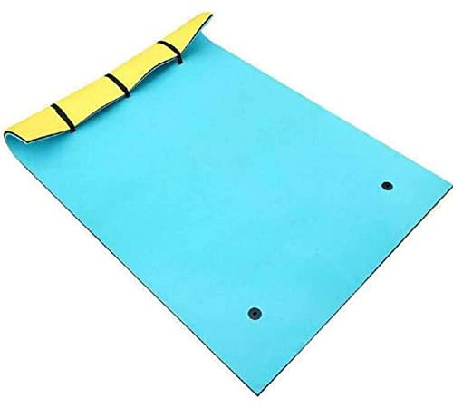 Llchaensc Wasserhängematte, Wasserliege 50-300Kg Tragkraft, Schwimmmatte Schwimmfloß, Schwimmender Teppich, Schwimmende Wasser Bett Schwimminsel,Blau,1.8mX1.6mX3.3cm
