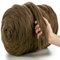 MERIWOOLART 100% XXL Merino Wolle Garn 4-5cm Dicke Wolle Garn, Filzwolle Trockenfilzen Nassfilzen, DIY Wolle Garn Decke, Decke Baby Wolle, Arm Stricken Decke Garn Braun-Gelb, 1Kg
