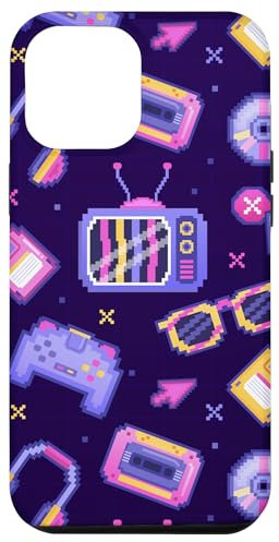 Hülle für iPhone 14 Pro Max Case Lila Retro Gaming Funky Gamer Vintage Videospiel