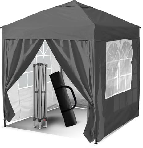 3x3m Pop Up Gazebo, Gazebo with Removable Sidewalls, Sturdy Frame, Weather-Resistant Protection, Ideal for Outdoor Events, Parties, and Markets (grey)