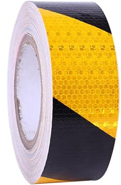 12m × 5cm Nastro Catarifrangente Adesivo, Nastro Segnaletico Giallo Nero, per la Sicurezza dei Segnali di Avvertimento