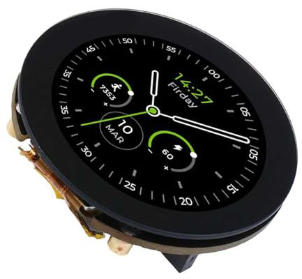 SANRLO 3,2 cm (1,28 Zoll) rundes LCD-Display, berührbare Schnittstellen, integrierter Ladespeicher-Erweiterungsschlitz für Wearables