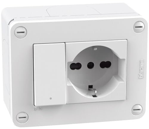 BTICINO IDROGO Soluzioni per l'installazione Bianco S28403W2F Scatola IP40 3 moduli - con interruttore + presa std Germania