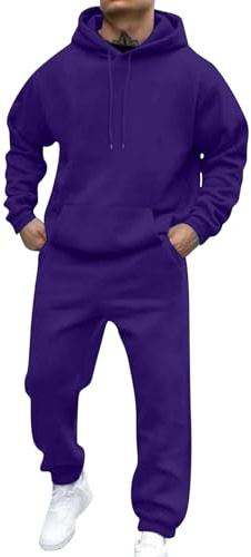 Men's 2 Piece Cotton Linen Set Hoodie Top Long Sleeve Sweatshirt Pants Sportswear Casual Sports Jogging Suit Two-Piece Sweatsuit Activewear Set Xmas