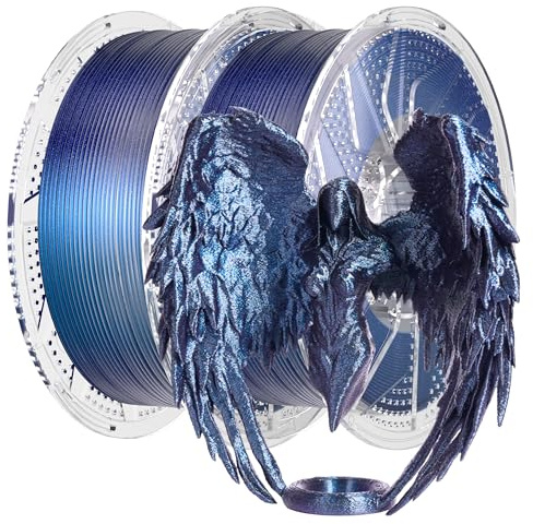 Conjure Glitzer PLA Filament Set, Blau, Mehrfarbig glänzend, PLA Filament 1,75 mm für 3D-Drucker, Glitzereffekt bei Lichteinfall, 2 kg (2×1 kg)